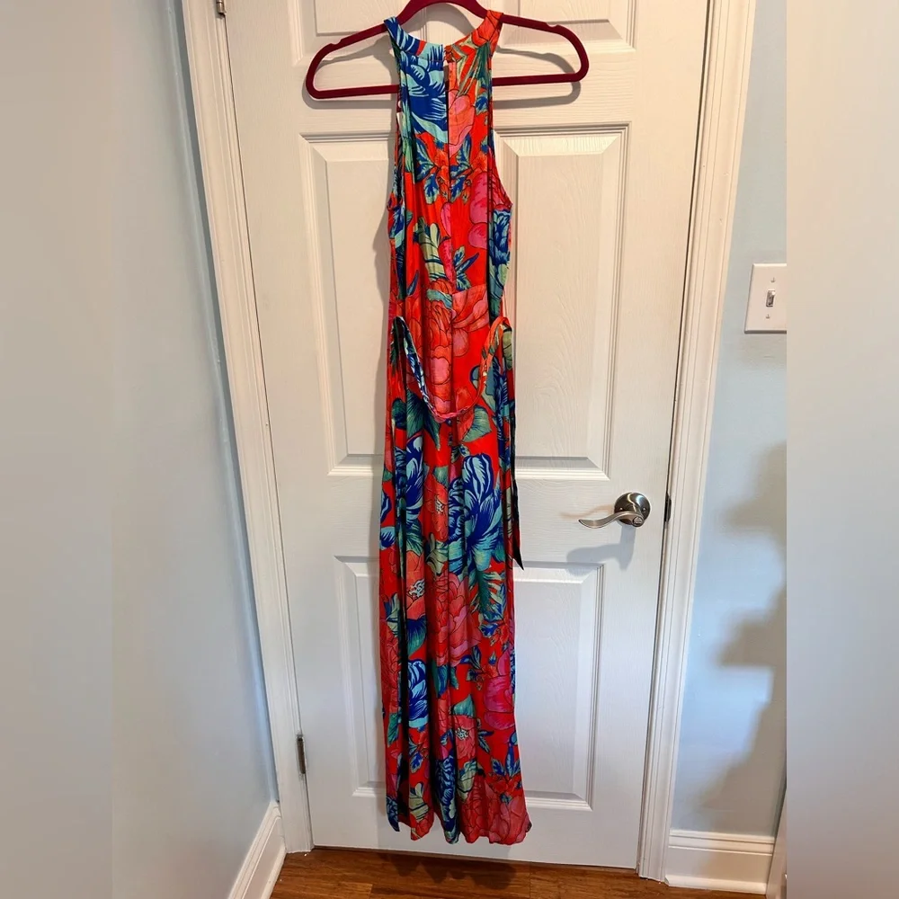 Farm Rio Red Floral Jumpsuit XS NWT - Picture 3 of 14